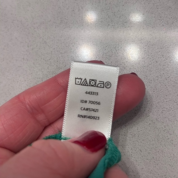 LOFT M Emerald green drapey lightweight blouse top back Vneck strap Spring - Picture 15 of 15